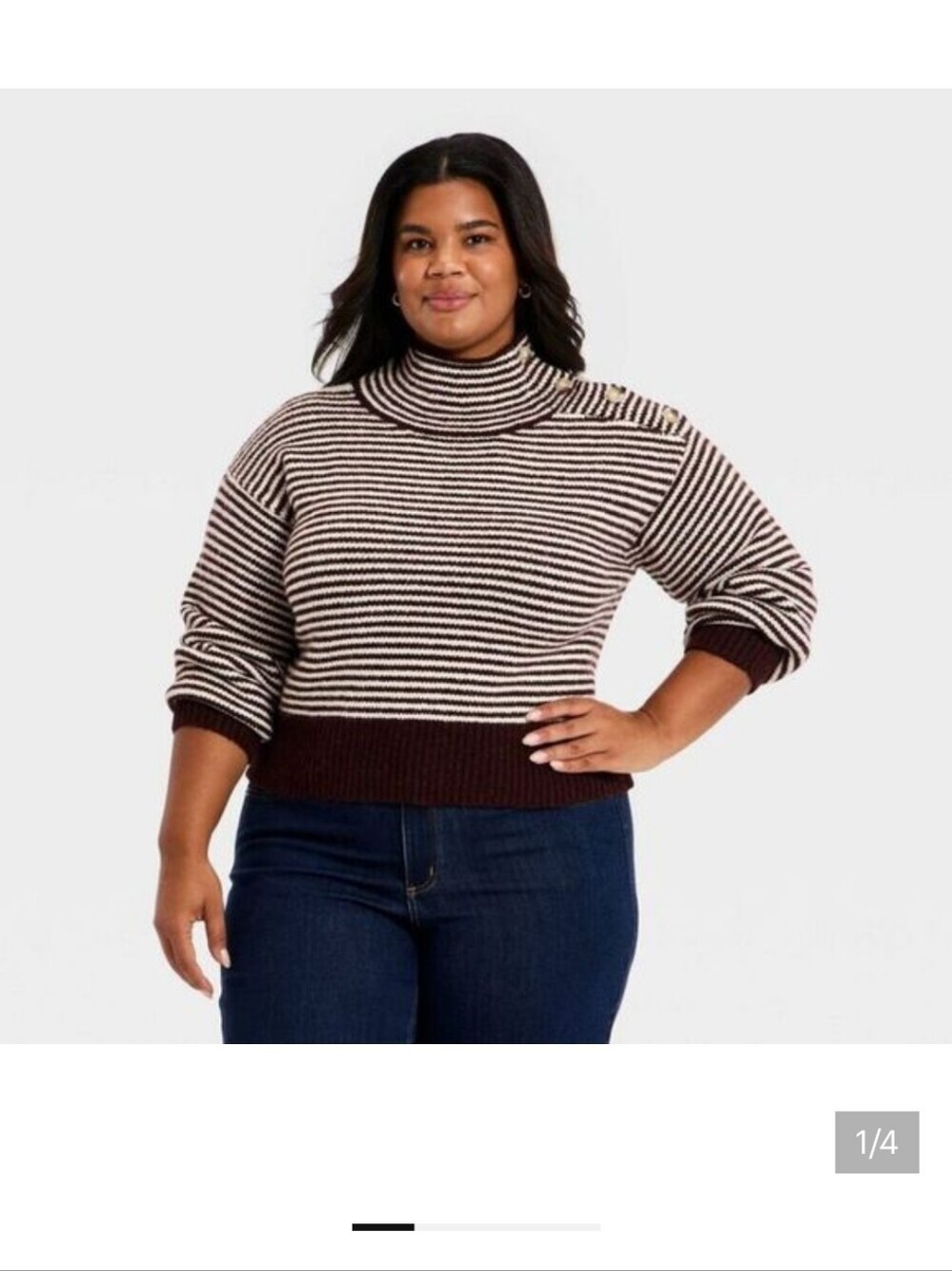 Universal Mock Turtleneck Button Pullover Sweater